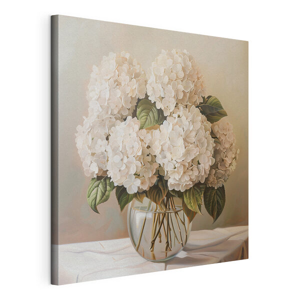 Tableaux Peinture d'un bouquet de fleurs blanches dans un vase en verre (UGS : s38711) Tableaux Tableaux Peinture d'un bouquet de fleurs blanches dans un vase en verre (UGS : s38711)