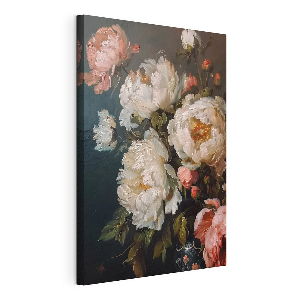 Painting of white and pink flowers Painting of white and pink flowers