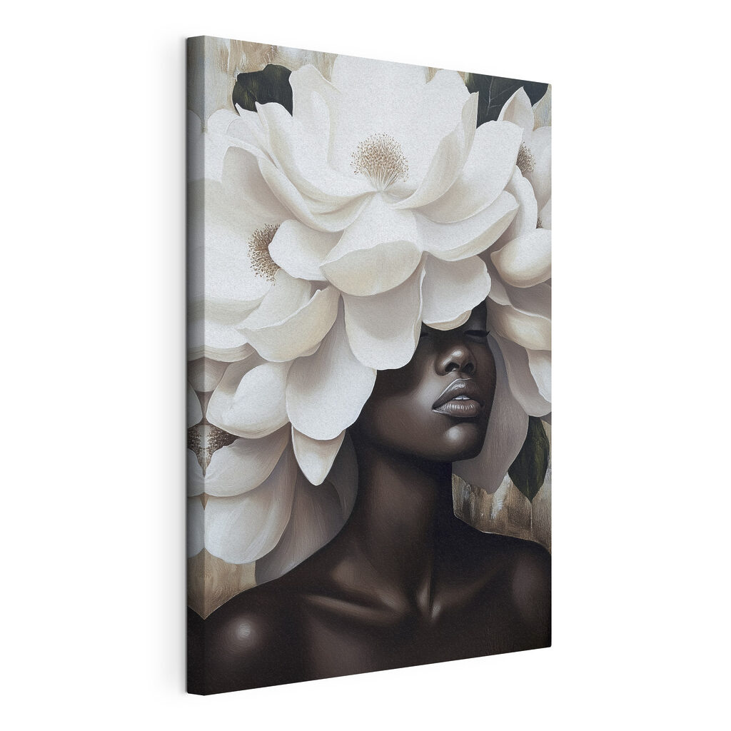 Woman with white flowers on her head