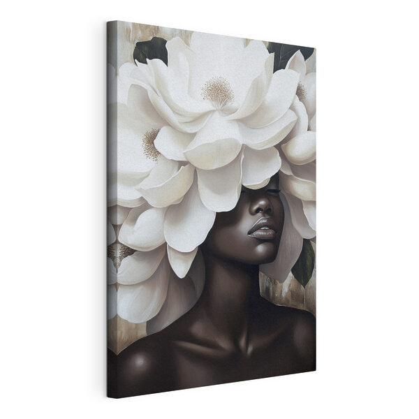 Femme avec des fleurs blanches sur la tête Tableaux Femme avec des fleurs blanches sur la tête