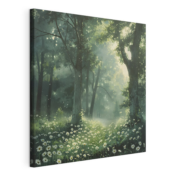 Forêt avec arbres et fleurs Tableaux Forêt avec arbres et fleurs