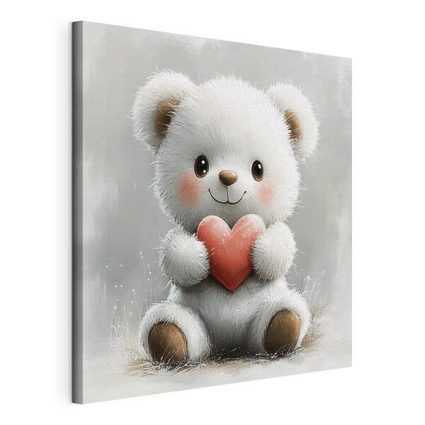 Ourson blanc tenant un coeur Tableaux Ourson blanc tenant un coeur