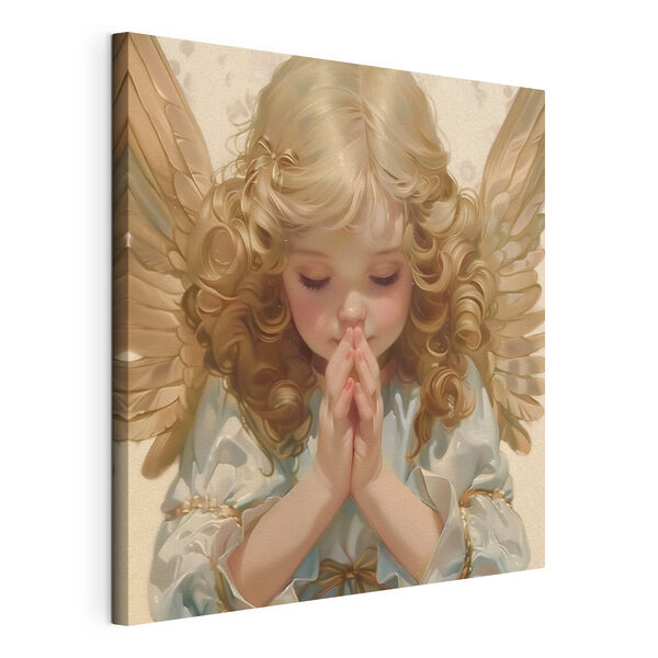 Enfant aux cheveux blonds et aux ailes en train de prier Tableaux Enfant aux cheveux blonds et aux ailes en train de prier