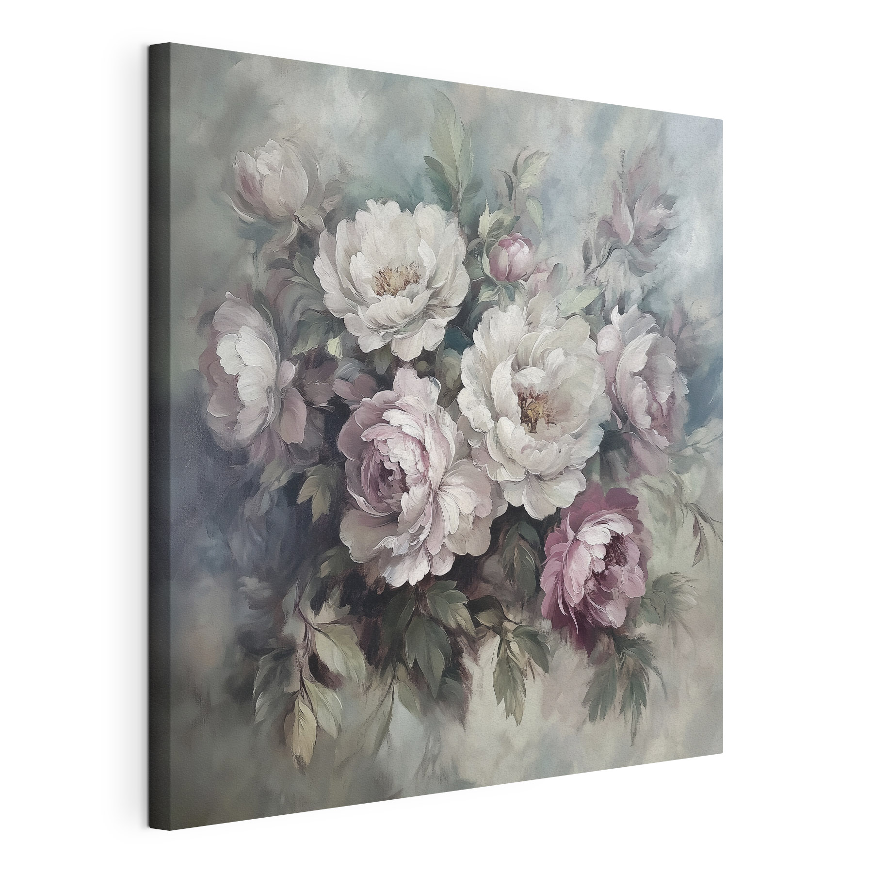 Painting of flowers on a blue background Painting of flowers on a blue background