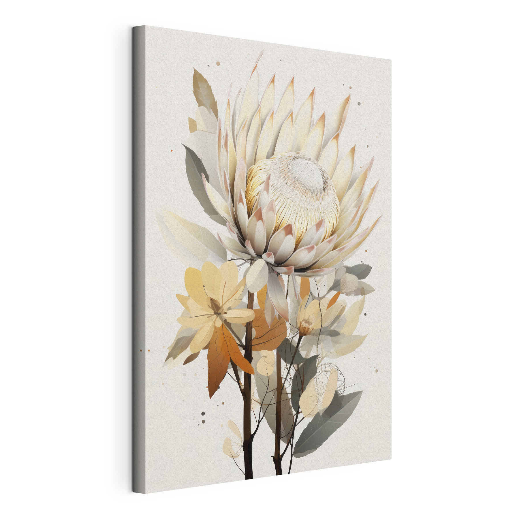 Flower with leaves and a white flower Flower with leaves and a white flower