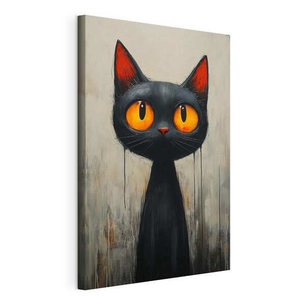 Chat noir aux yeux orange Tableaux Chat noir aux yeux orange