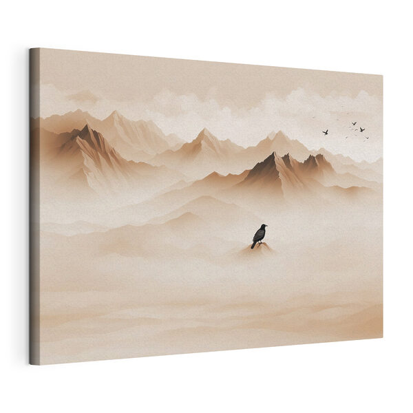 Tableaux Oiseau au sommet d'une montagne