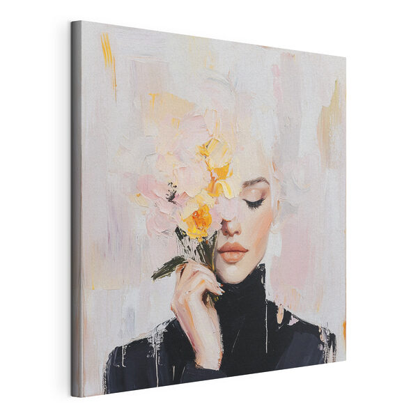 Tableaux Peinture d'une femme tenant des fleurs