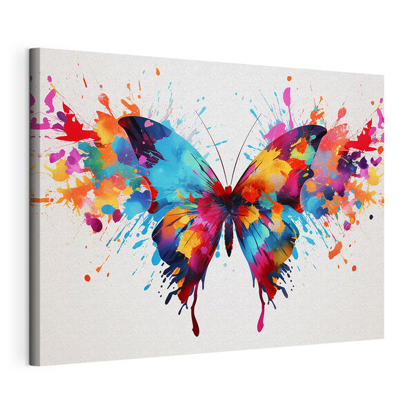 Tableaux Papillon coloré avec des éclaboussures de peinture