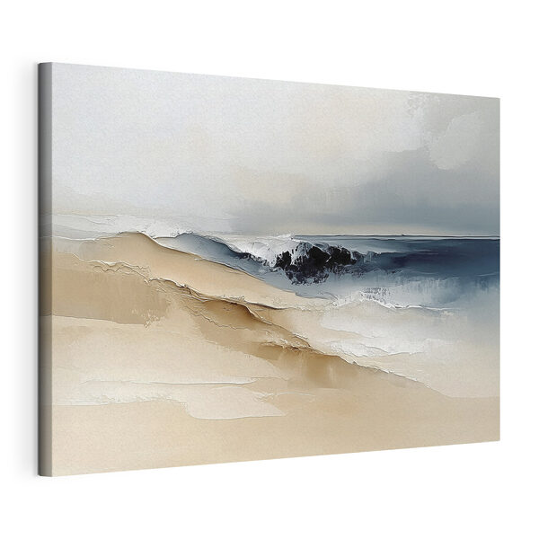 Tableaux Dune de sable avec des vagues en arrière-plan