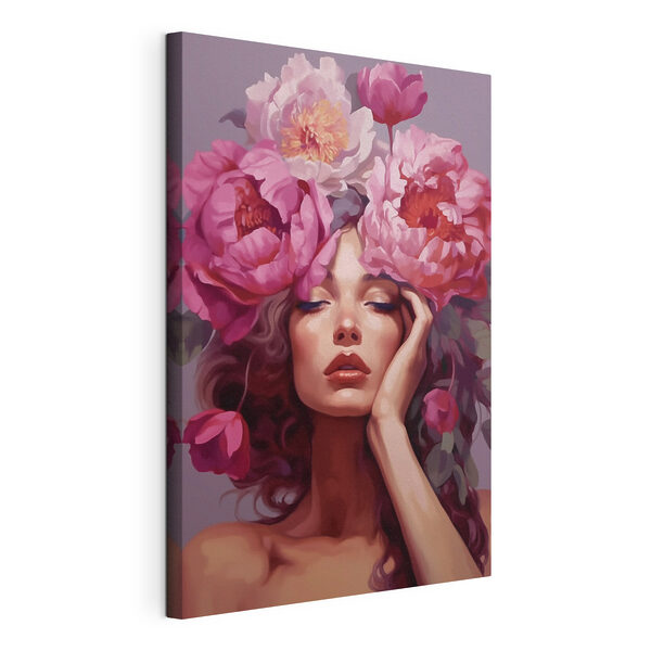 Tableaux Femme avec des fleurs sur la tête