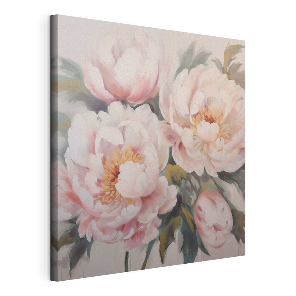 Painting of flowers on a white surface Painting of flowers on a white surface
