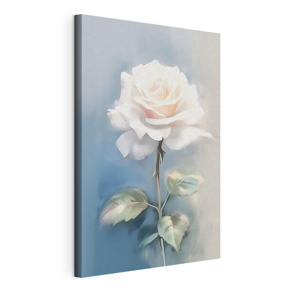 Tableaux Rose blanche à feuilles vertes (UGS : s41696) Tableaux Tableaux Rose blanche à feuilles vertes (UGS : s41696)