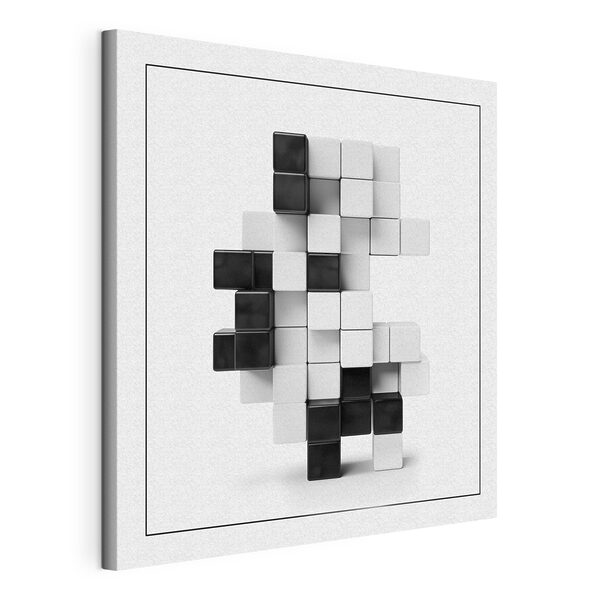 Black and white cubes stacked together Black and white cubes stacked together