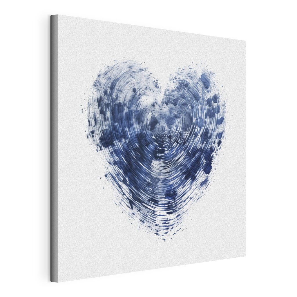 Blue heart with a white background