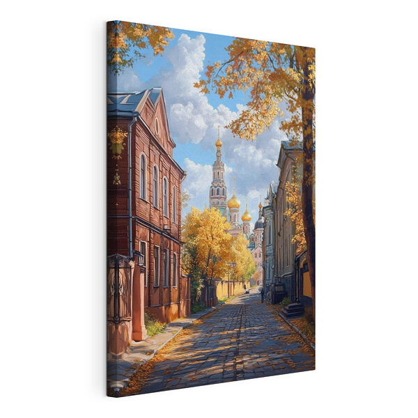 Tableaux Rue avec bâtiments et arbres