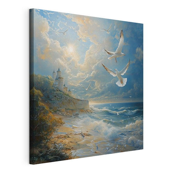 Tableaux Peinture d'oiseaux volant au-dessus d'une plage (UGS : s41756) Tableaux Tableaux Peinture d'oiseaux volant au-dessus d'une plage (UGS : s41756)