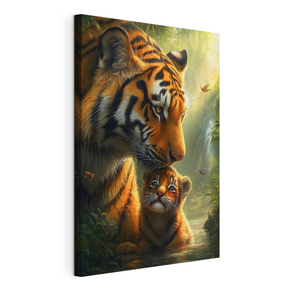 Tableaux Tigre et lionceau dans la jungle (UGS : s41760) Tableaux Tableaux Tigre et lionceau dans la jungle (UGS : s41760)