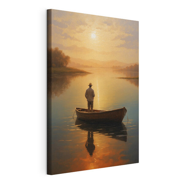 Tableaux Homme debout dans un bateau sur un lac (UGS : s41770) Tableaux Tableaux Homme debout dans un bateau sur un lac (UGS : s41770)