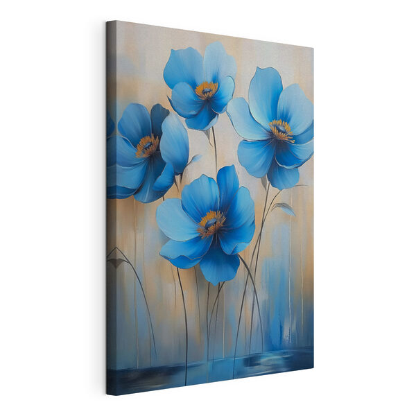 Peinture de fleurs bleues Tableaux Peinture de fleurs bleues