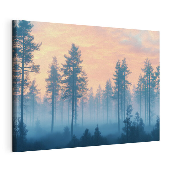 Forêt brumeuse avec des arbres Tableaux Forêt brumeuse avec des arbres