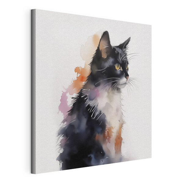 Chat au visage blanc et noir Tableaux Chat au visage blanc et noir