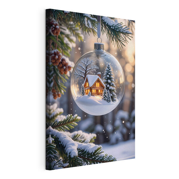 Tableaux Boule de verre avec une maison et des arbres à l'intérieur