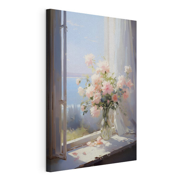 Tableaux Vase de fleurs devant une fenêtre (UGS : s42352) Tableaux Tableaux Vase de fleurs devant une fenêtre (UGS : s42352)