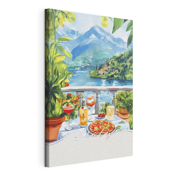 Tableaux Peinture à l'aquarelle d'une table avec des boissons et une vue sur un lac (UGS : s42434) Tableaux Tableaux Peinture à l'aquarelle d'une table avec des boissons et une vue sur un lac (UGS : s42434)