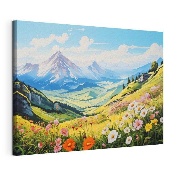 Tableaux Paysage avec montagnes et fleurs (UGS : s42565) Tableaux Tableaux Paysage avec montagnes et fleurs (UGS : s42565)