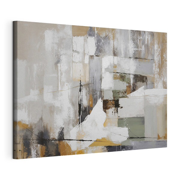 Peinture d'un mur blanc et brun Tableaux Peinture d'un mur blanc et brun