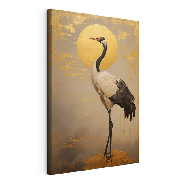 Tableaux Grue élégante sous un grand soleil