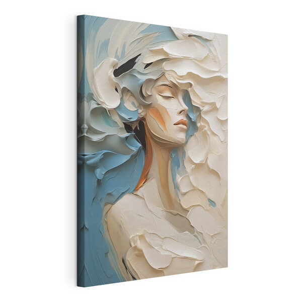 Tableaux Peinture d'une femme avec de la peinture blanche et bleue (UGS : s42904) Tableaux Tableaux Peinture d'une femme avec de la peinture blanche et bleue (UGS : s42904)