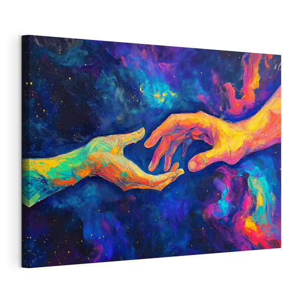 Tableaux Peinture de deux mains qui se touchent