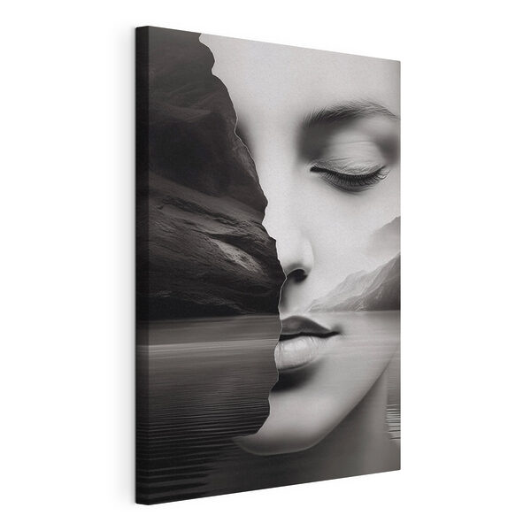 Woman's face and half of a face