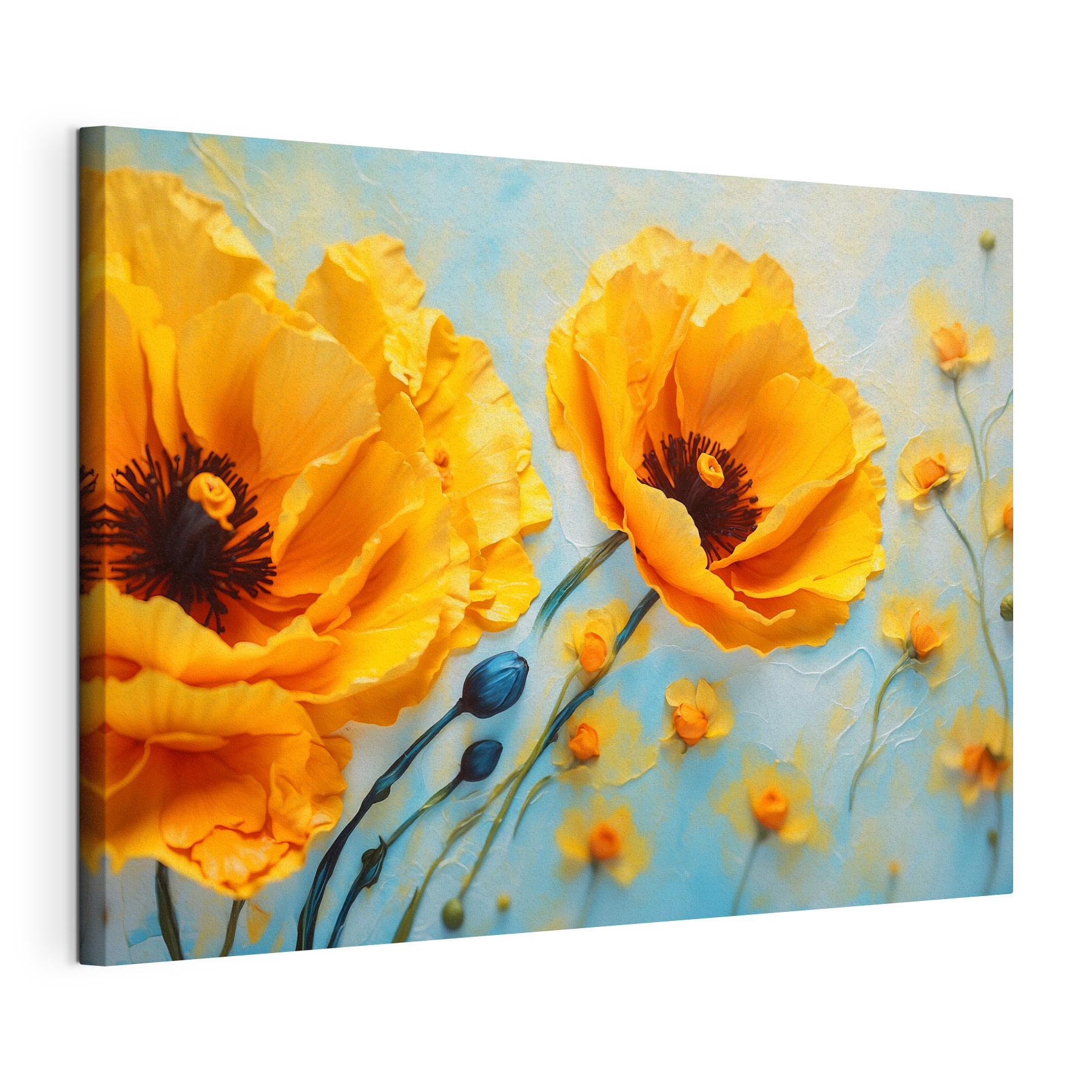 Vibrant blooms enhance serene backdrop