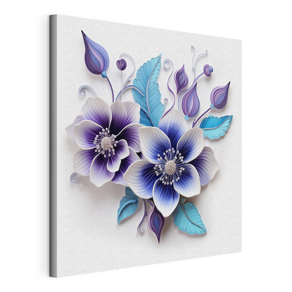 Tableaux Fleurs bleues et blanches (UGS : s43125) Tableaux Tableaux Fleurs bleues et blanches (UGS : s43125)