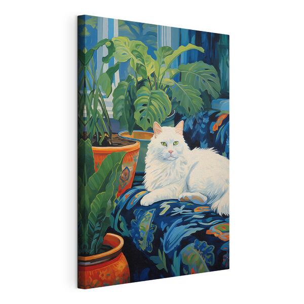 Chat couché sur un canapé Tableaux Chat couché sur un canapé
