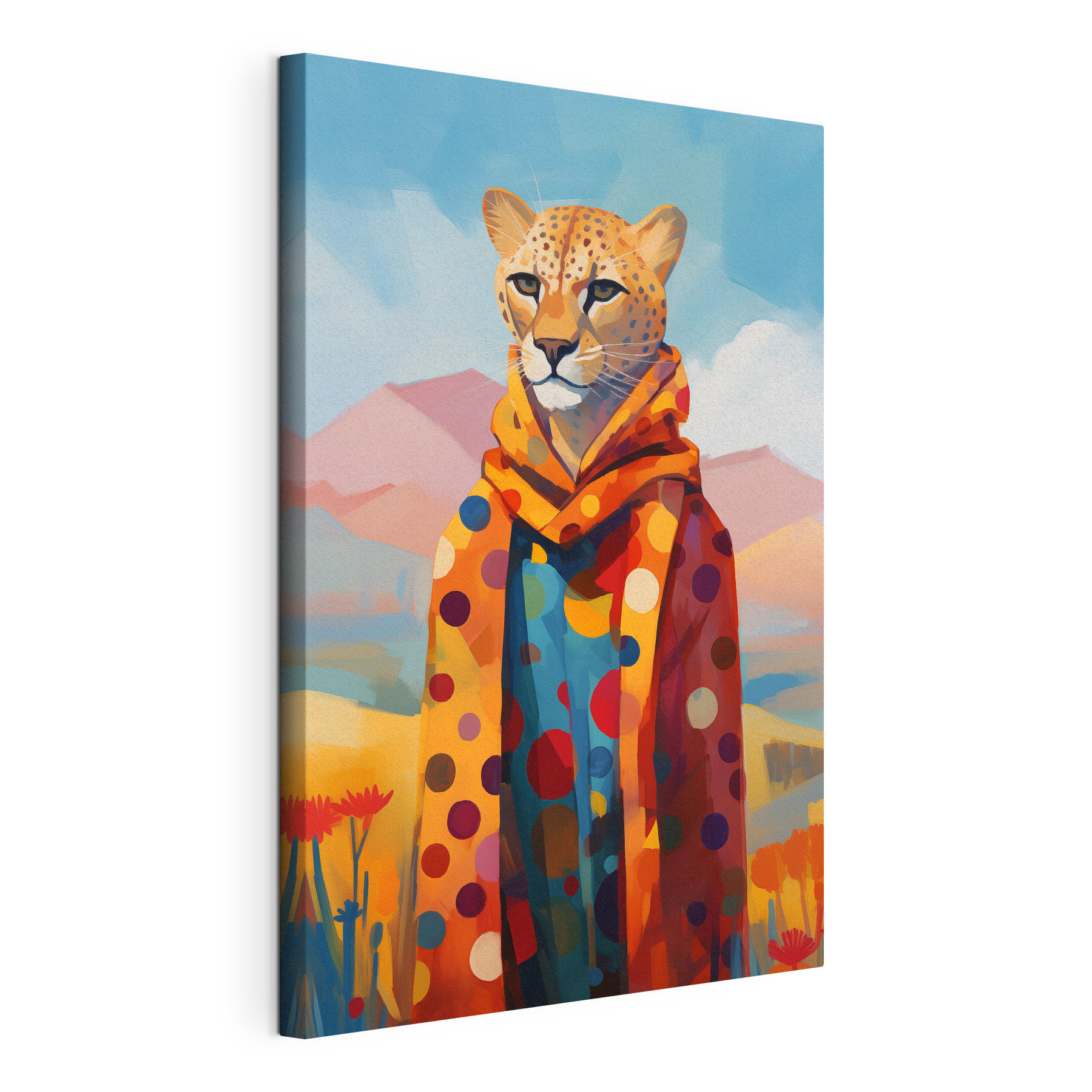 Cheetah wearing a scarf Cheetah wearing a scarf