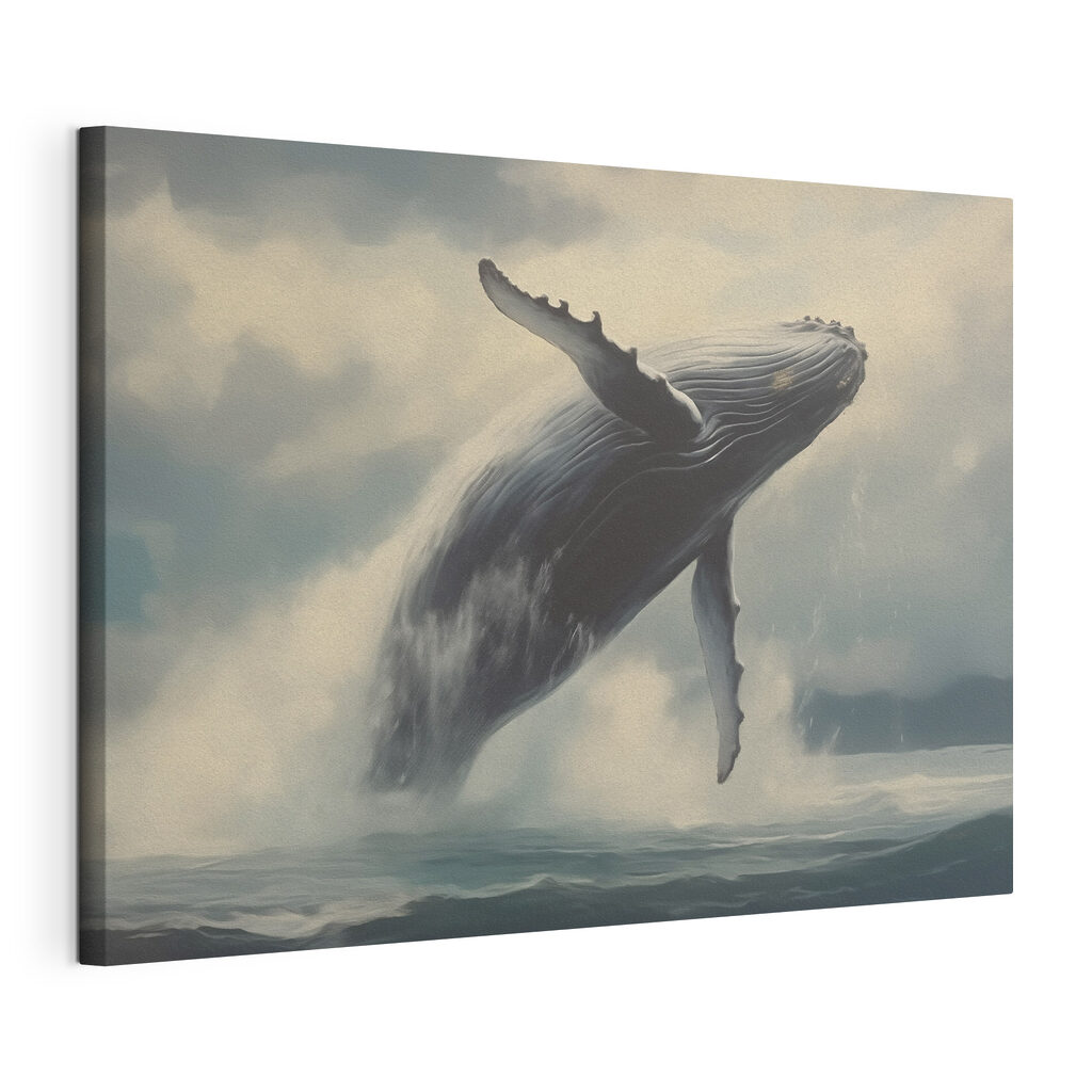 Whale jumping out of the water