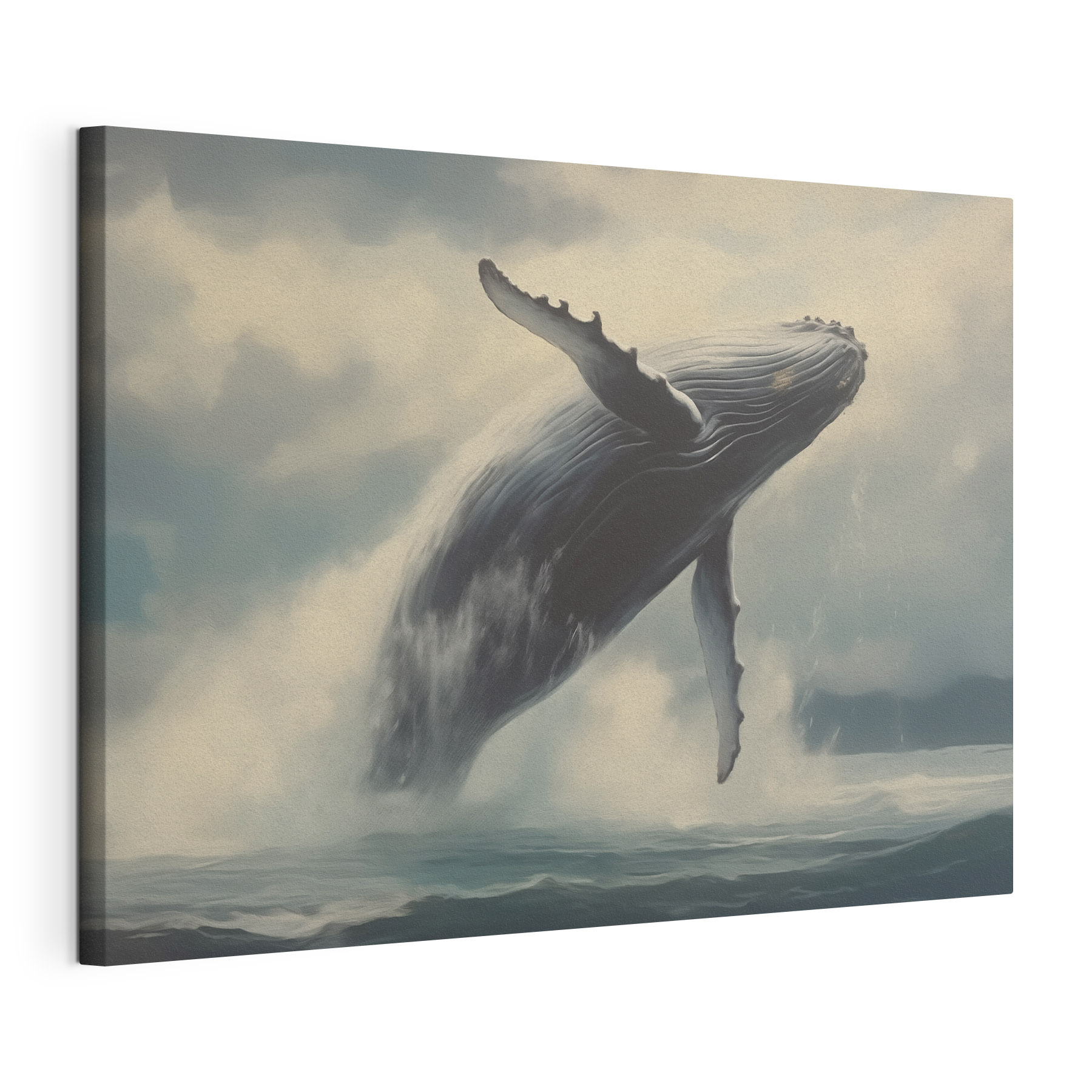 Whale jumping out of the water