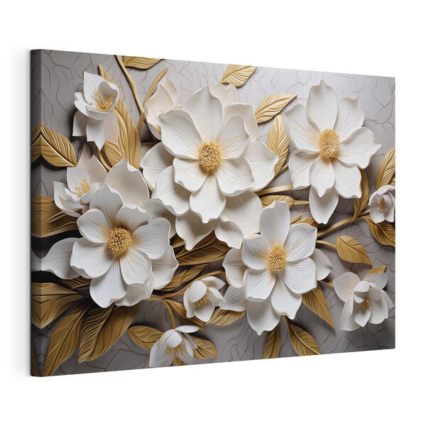 Tableaux Groupe de fleurs et de feuilles blanches (UGS : s43330) Tableaux Tableaux Groupe de fleurs et de feuilles blanches (UGS : s43330)