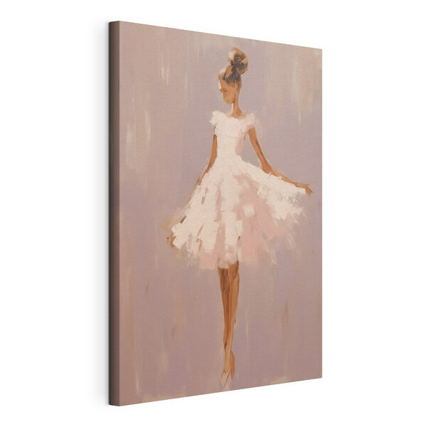 Painting of a woman in a white dress Painting of a woman in a white dress