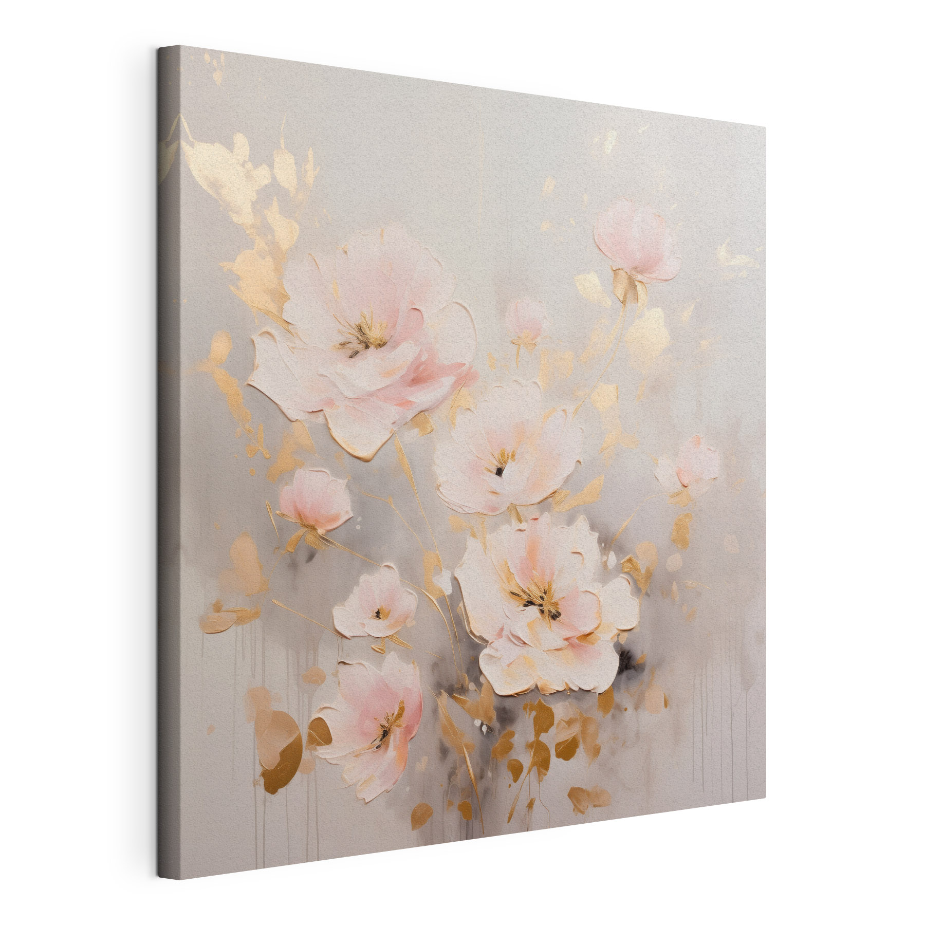 Painting of flowers on a white surface Painting of flowers on a white surface