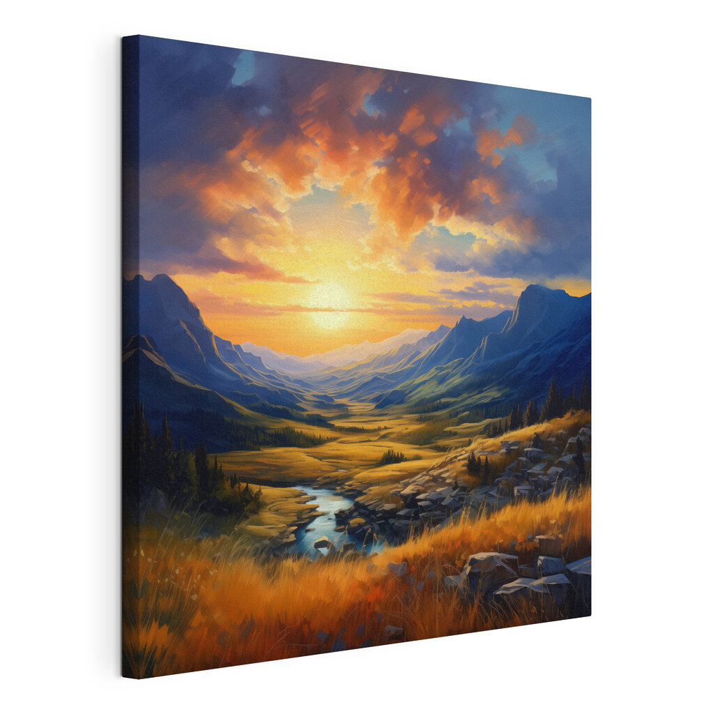 Landscape with a river and mountains Landscape with a river and mountains