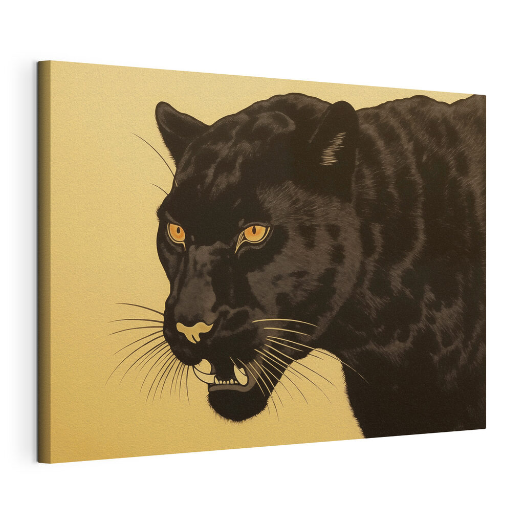 Black panther with yellow eyes Black panther with yellow eyes