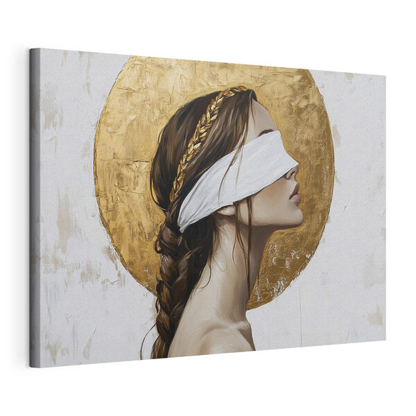 Peinture d'une femme avec un bandeau sur les yeux Tableaux Peinture d'une femme avec un bandeau sur les yeux