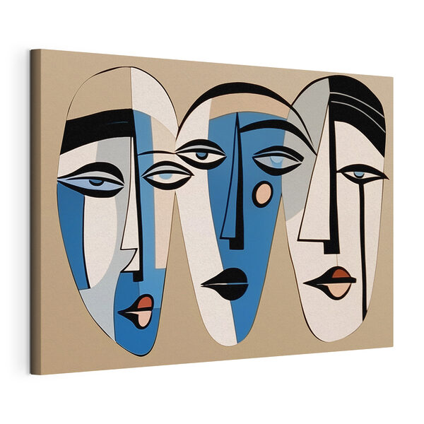 Tableaux Groupe de visages peints sur un mur