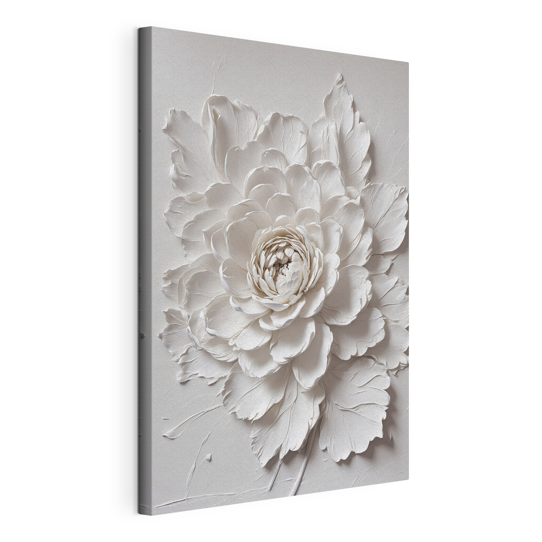 White flower with leaves