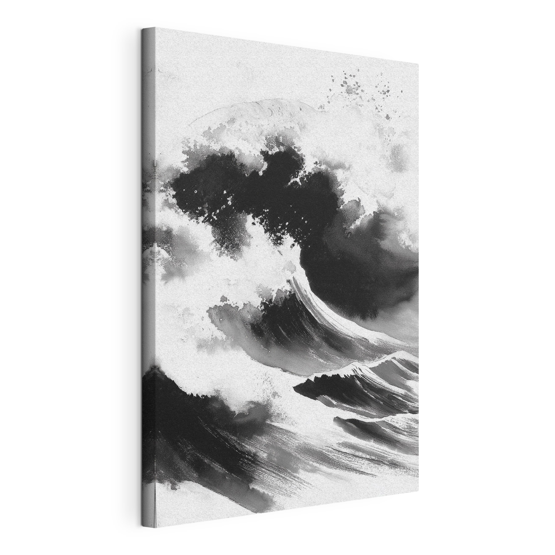 Black and white image of a wave Black and white image of a wave